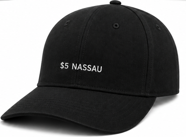 $5 Nassau Black Golf Hat | Premium Performance Cap