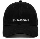 $5 Nassau Black Golf Hat | Premium Performance Cap